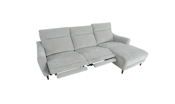Klaussner Timberly Fabric Power Recliner Sectional Sofa with Chaise-Jennifer Furniture