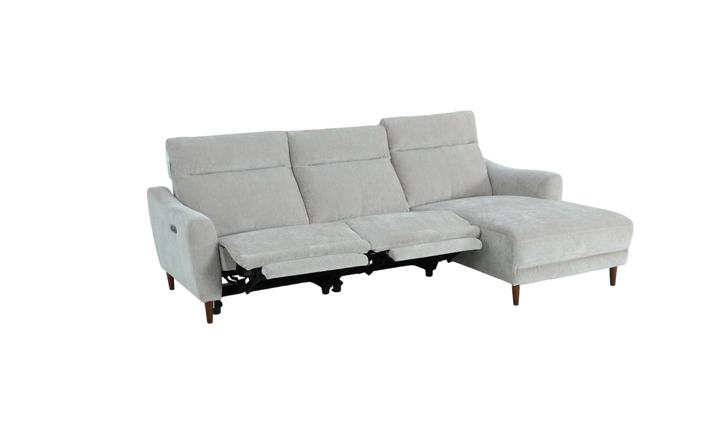 Klaussner Timberly Fabric Power Recliner Sectional Sofa with Chaise-Jennifer Furniture