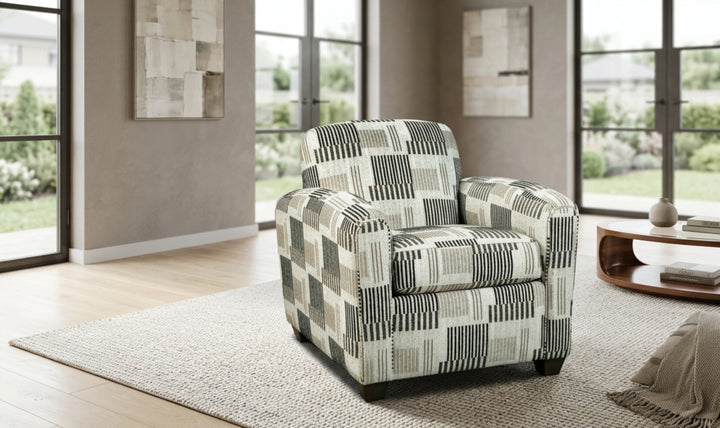 Klaussner Tribeca Fabric Tight Back Accent Chair with Sloping Arms-Jennifer Furniture