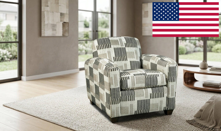 Klaussner Tribeca Fabric Tight Back Accent Chair with Sloping Arms-Jennifer Furniture