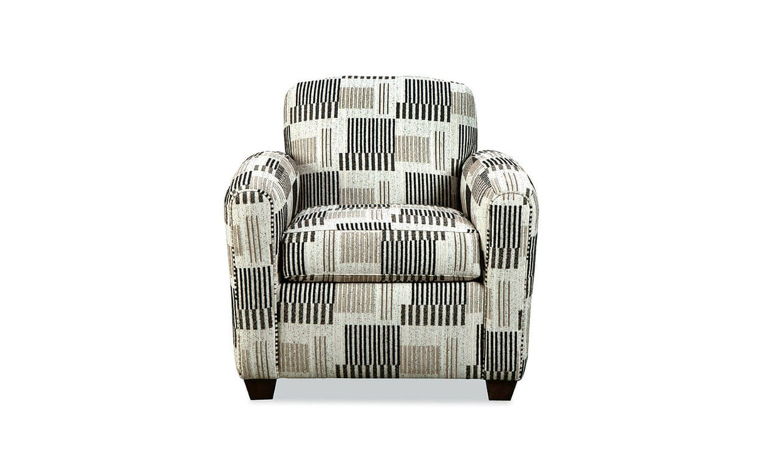 Klaussner Tribeca Fabric Tight Back Accent Chair with Sloping Arms-Jennifer Furniture
