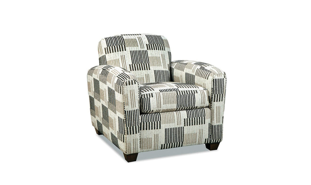 Klaussner Tribeca Fabric Tight Back Accent Chair with Sloping Arms-Jennifer Furniture