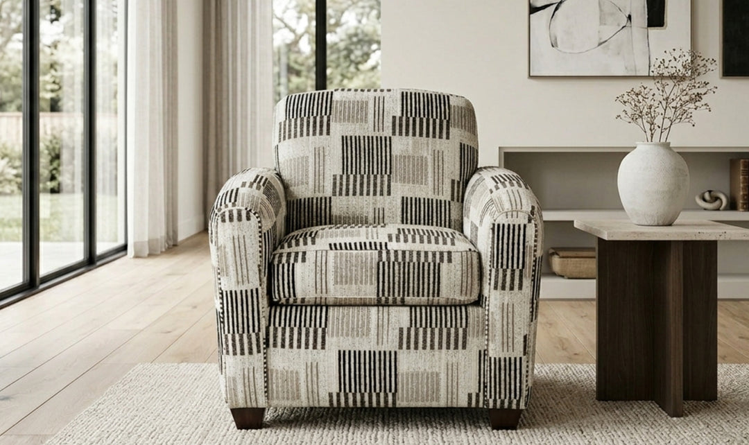 Klaussner Tribeca Fabric Tight Back Accent Chair with Sloping Arms-Jennifer Furniture