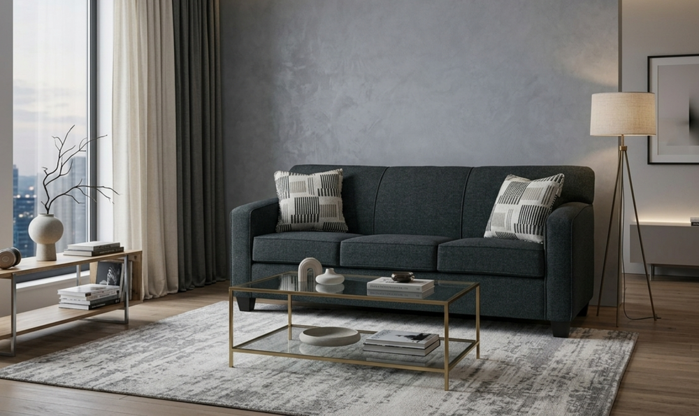 Klaussner Tribeca Fabric Tight Back Sofa with Track Arm - Jennifer Furniture