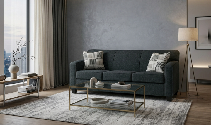 Klaussner Tribeca Fabric Tight Back Sofa with Track Arm - Jennifer Furniture