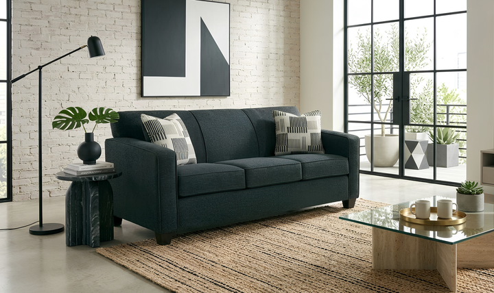 Klaussner Tribeca Fabric Tight Back Sofa with Track Arm - Jennifer Furniture