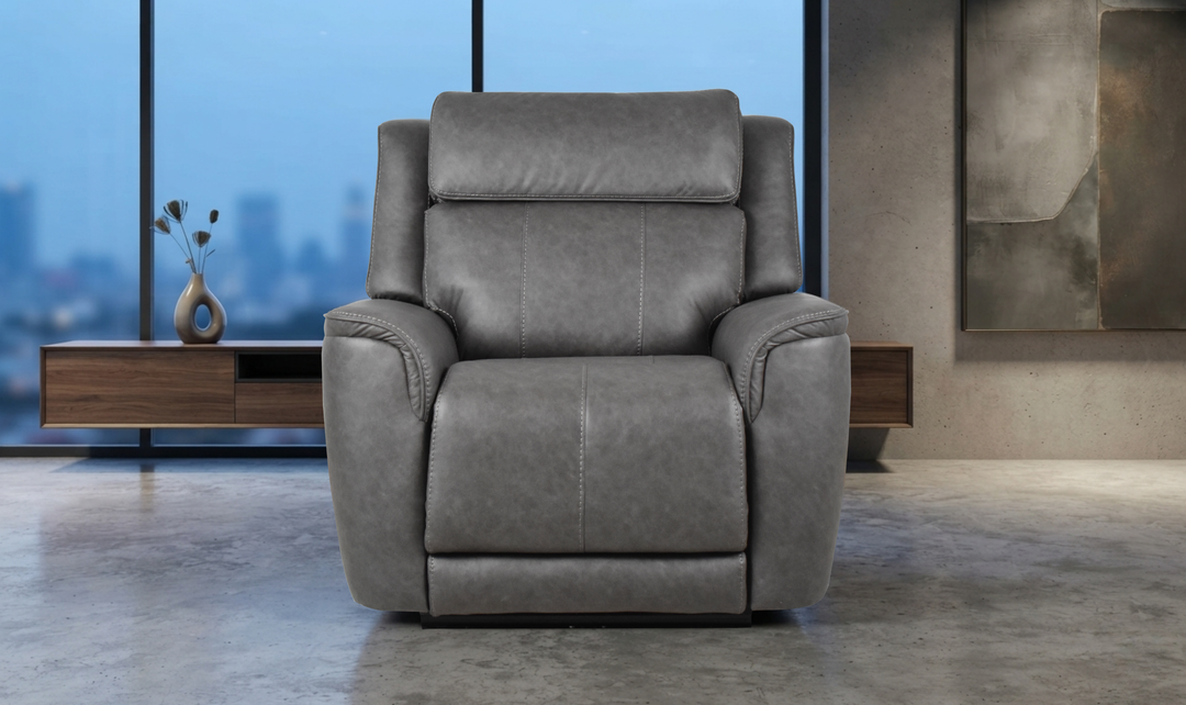 Klaussner Velari Fabric Power Recliner Chair with Adjustable Headrest