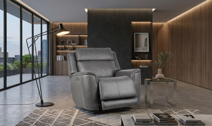 Klaussner Velari Fabric Power Recliner Chair with Adjustable Headrest
