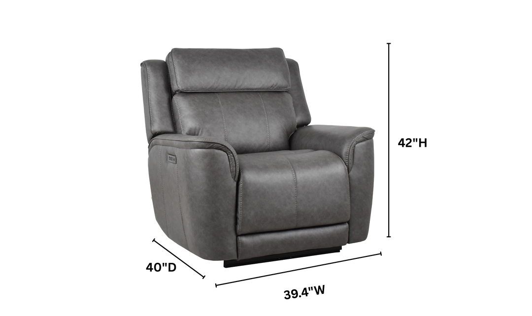 Klaussner Velari Fabric Power Recliner Chair with Adjustable Headrest