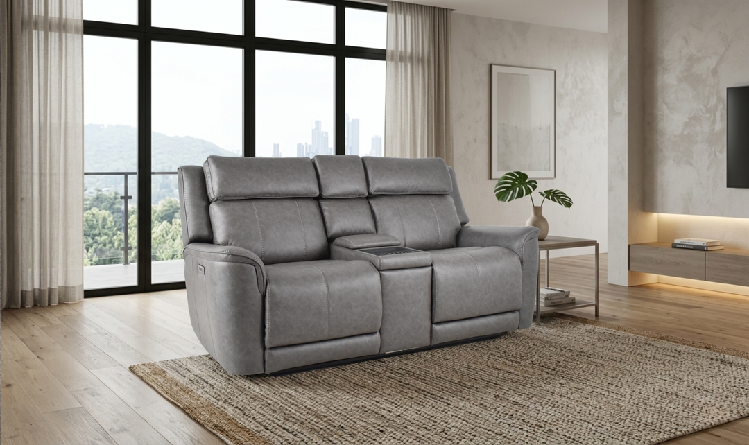 Klaussner Velari Fabric Power Reclining Loveseat with Built-in Audio System