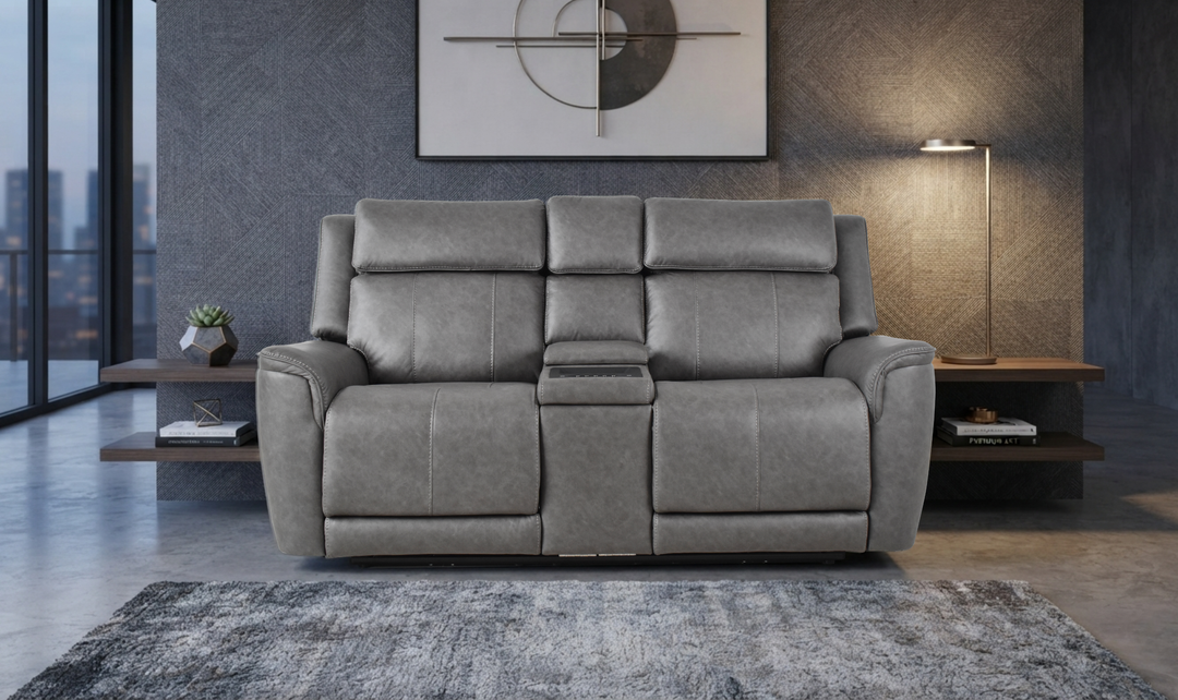 Klaussner Velari Fabric Power Reclining Loveseat with Built-in Audio System