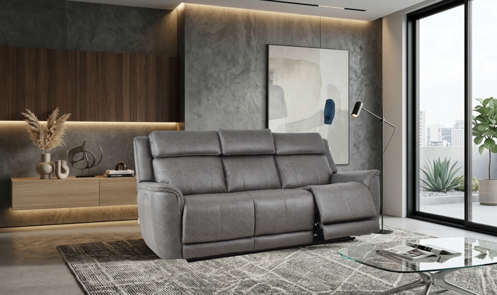 Klaussner Velari Fabric Power Reclining Sofa with Adjustable Headrest