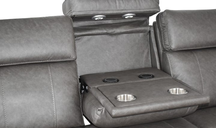 Klaussner Velari Fabric Power Reclining Sofa with Adjustable Headrest