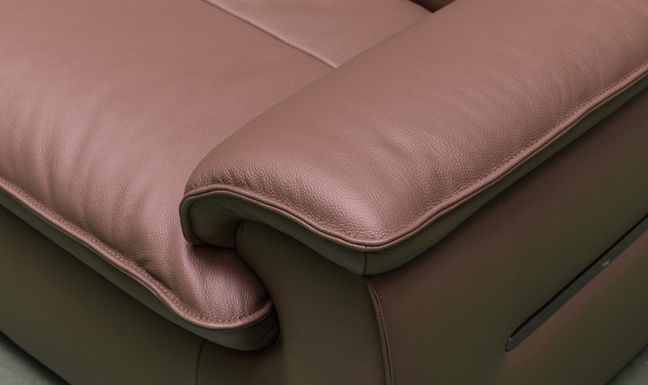 Klaussner Velisse Dark Brown Leather Stationary Sofa with S-Spring Seats