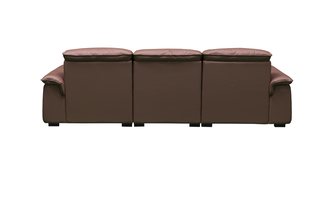 Klaussner Velisse Dark Brown Leather Stationary Sofa with S-Spring Seats