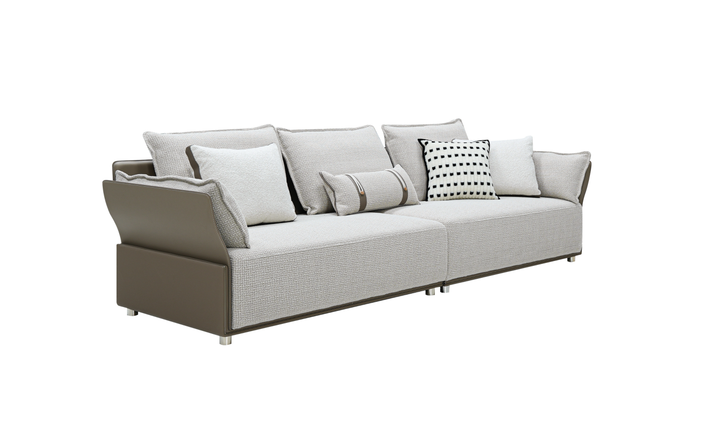 Klaussner Velluto Beige 4-Seater Sofa-jennifer Furniture