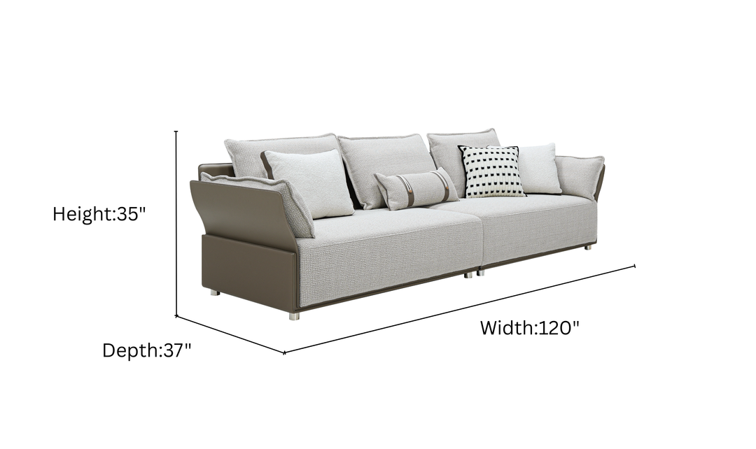 Klaussner Velluto Beige 4-Seater Sofa-jennifer Furniture