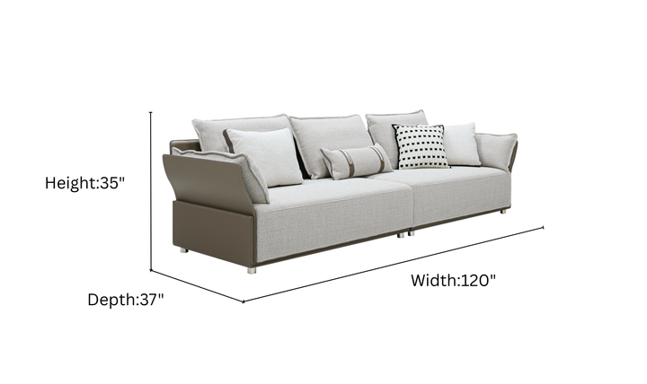 Klaussner Velluto Beige 4-Seater Sofa-jennifer Furniture