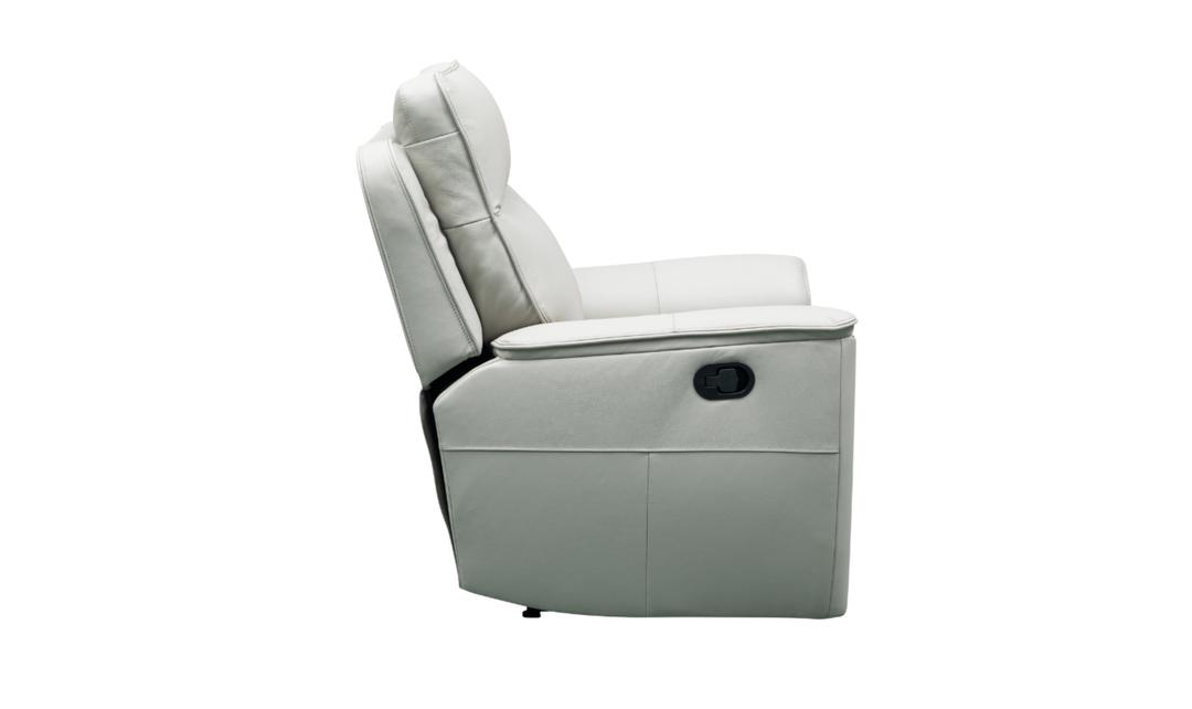 Klaussner Venezia High Quality White Leather Manual Recliner Chair-Jennifer Furniture