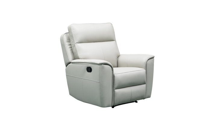 Klaussner Venezia High Quality White Leather Manual Recliner Chair-Jennifer Furniture