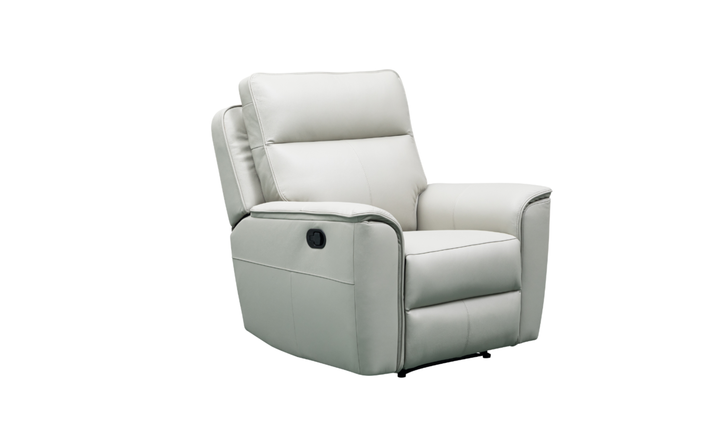 Klaussner Venezia High Quality White Leather Manual Recliner Chair-Jennifer Furniture