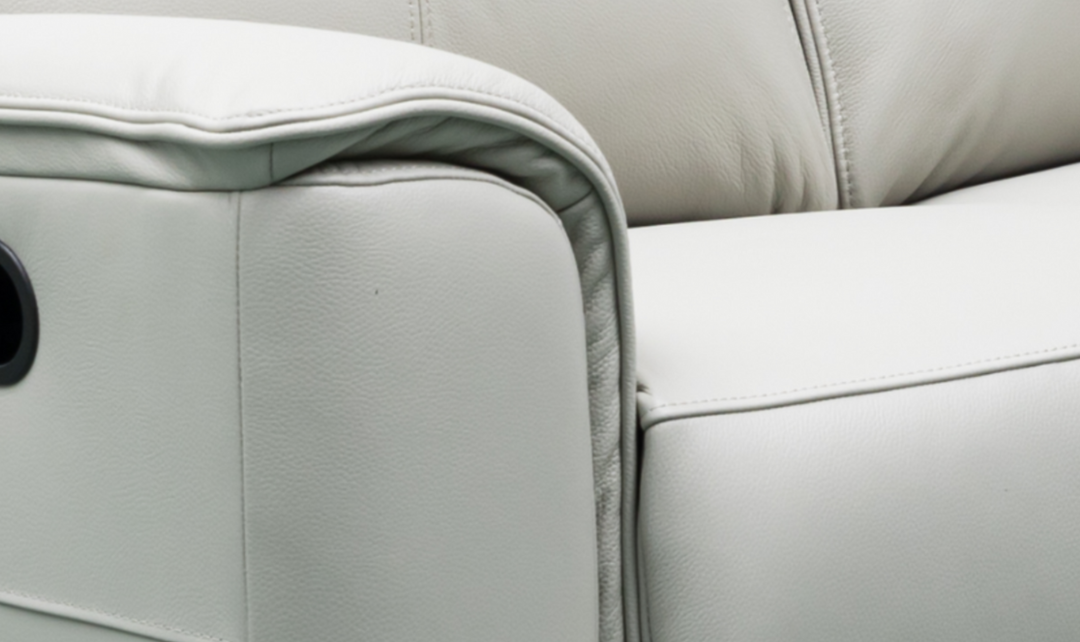 Klaussner Venezia Italian Leather White Recliner Loveseat with Manual Recliner Motion-Jennifer Furniture