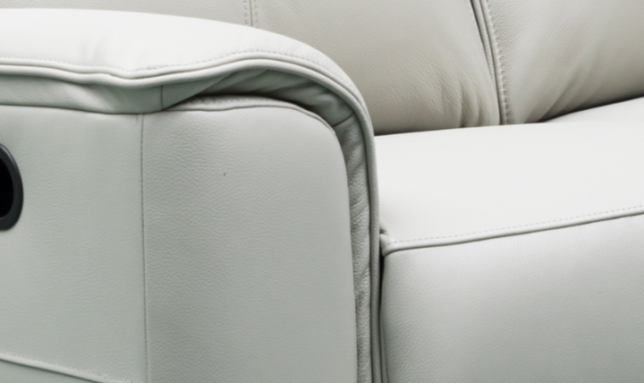 Klaussner Venezia Italian Leather White Recliner Loveseat with Manual Recliner Motion-Jennifer Furniture