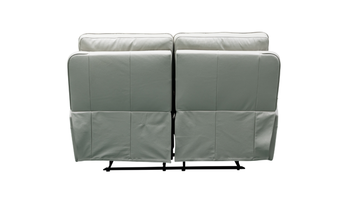 Klaussner Venezia Italian Leather White Recliner Loveseat with Manual Recliner Motion-Jennifer Furniture