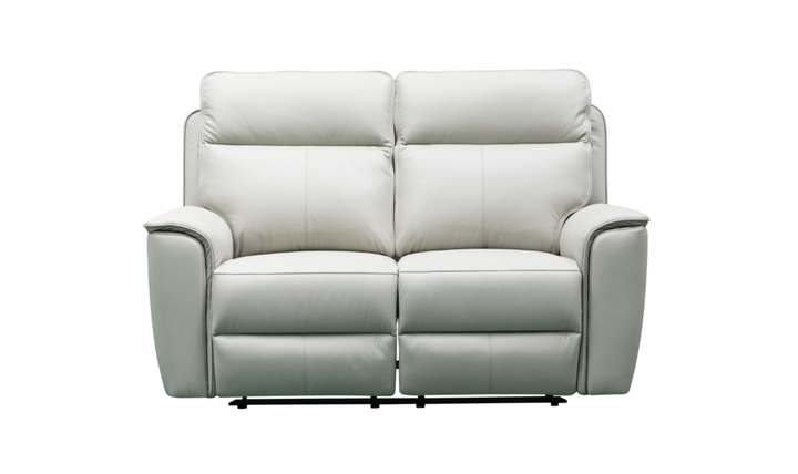 Klaussner Venezia Italian Leather White Recliner Loveseat with Manual Recliner Motion