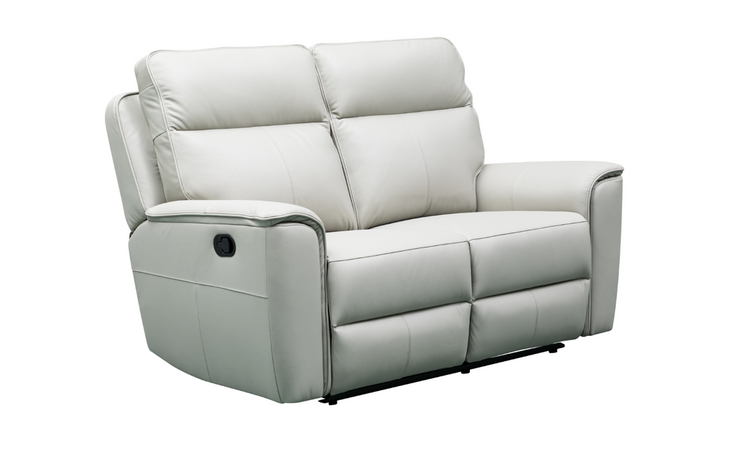 Klaussner Venezia Italian Leather White Recliner Loveseat with Power Motion-Jennifer Furniture