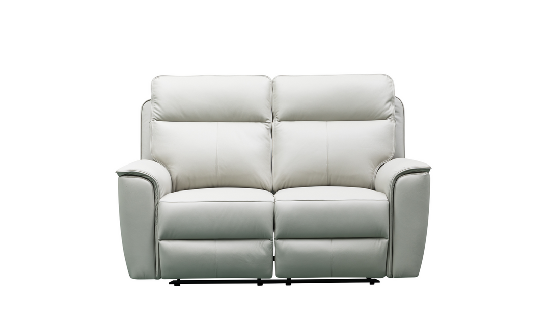 Klaussner Venezia Italian Leather White Recliner Loveseat with Power Motion-Jennifer Furniture