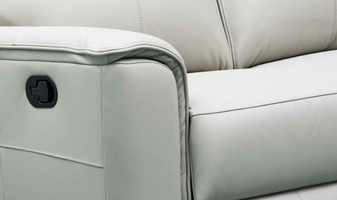 Klaussner Venezia Italian Leather White Recliner Loveseat with Power Motion-Jennifer Furniture