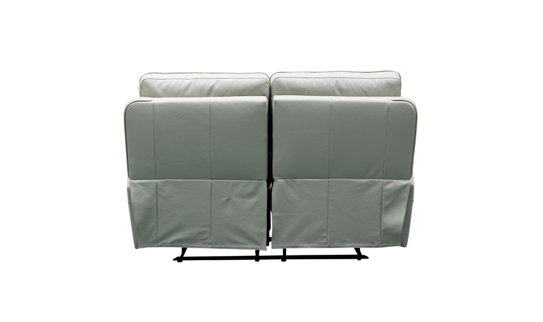 Klaussner Venezia Italian Leather White Recliner Loveseat with Power Motion-Jennifer Furniture