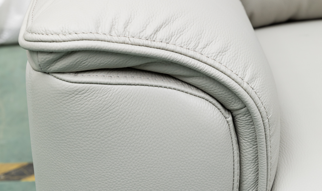 Klaussner Venezia Italian Leather White Recliner Loveseat with Power Motion-Jennifer Furniture
