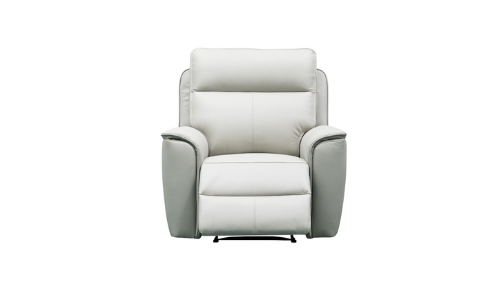 Klaussner Venezia Leather White Recliner Chair-Jennifer Furniture