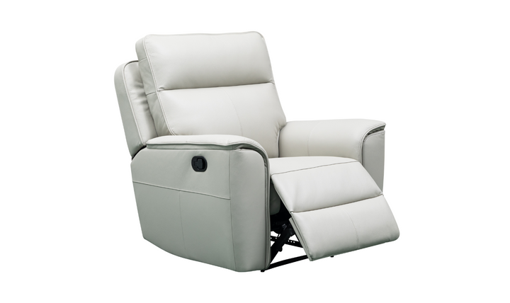 Klaussner Venezia Leather White Recliner Chair-Jennifer Furniture