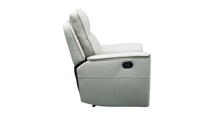 Klaussner Venezia Leather White Recliner Chair-Jennifer Furniture