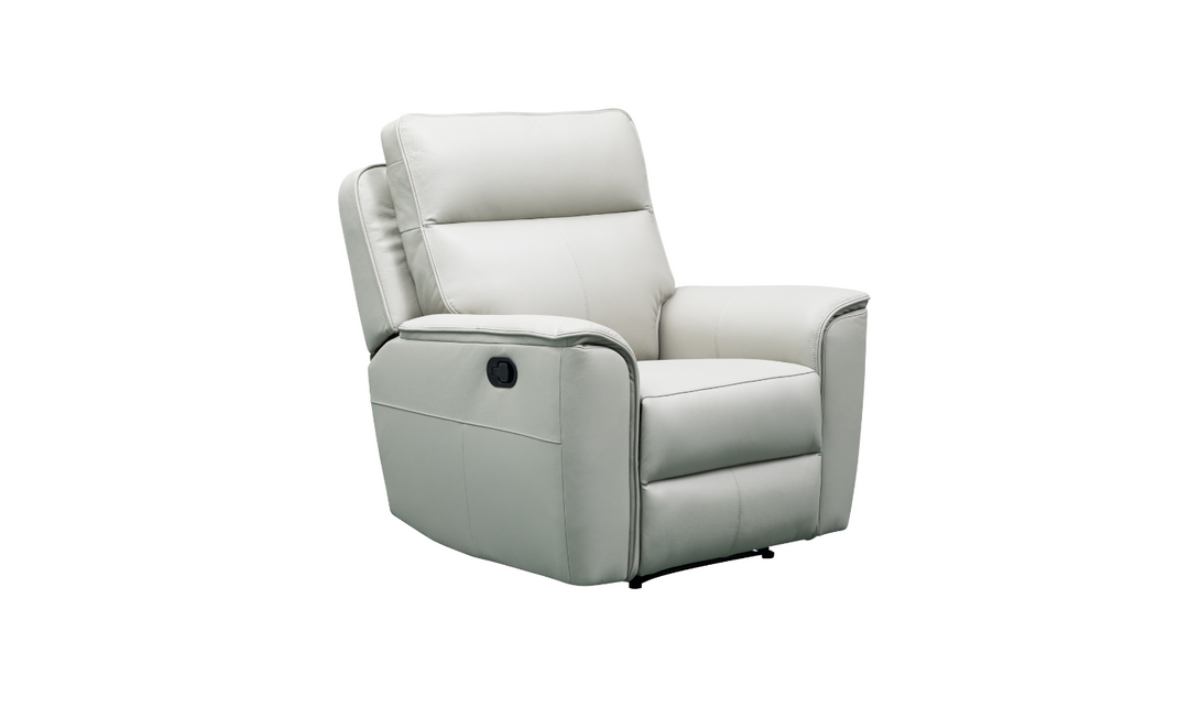 Klaussner Venezia Leather White Recliner Chair-Jennifer Furniture