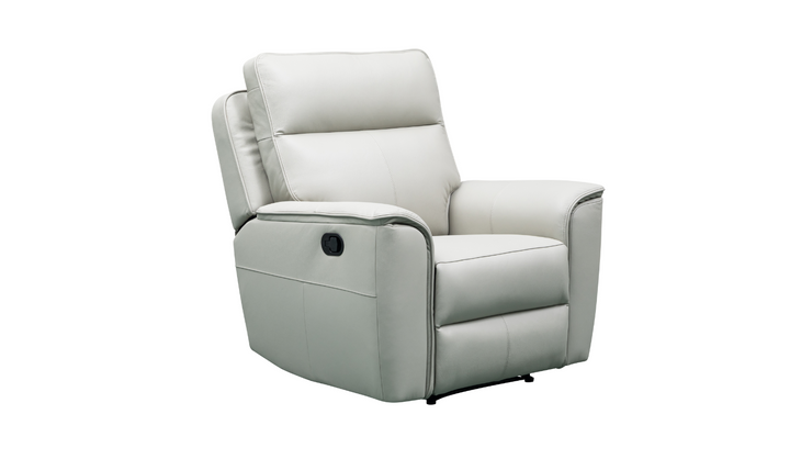 Klaussner Venezia Leather White Recliner Chair-Jennifer Furniture