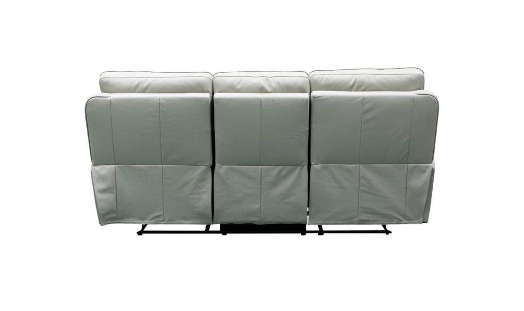 Klaussner Venezia 3-Seater Italian Leather White Manual Recliner Sofa