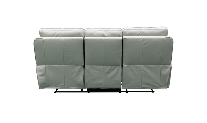 Klaussner Venezia 3-Seater Italian Leather White Manual Recliner Sofa