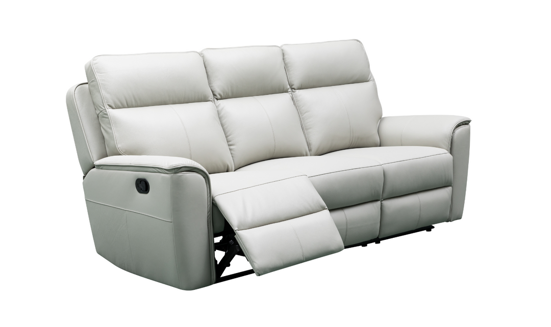Klaussner Venezia 3-Seater Italian Leather White Manual Recliner Sofa