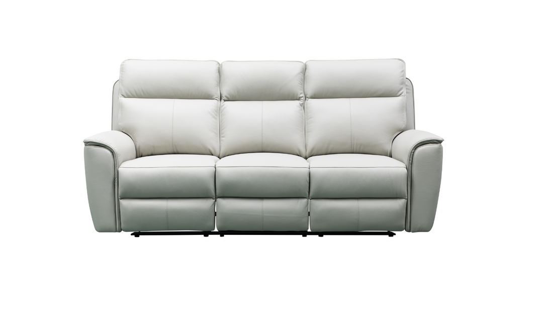 Klaussner Venezia 3-Seater Italian Leather White Manual Recliner Sofa