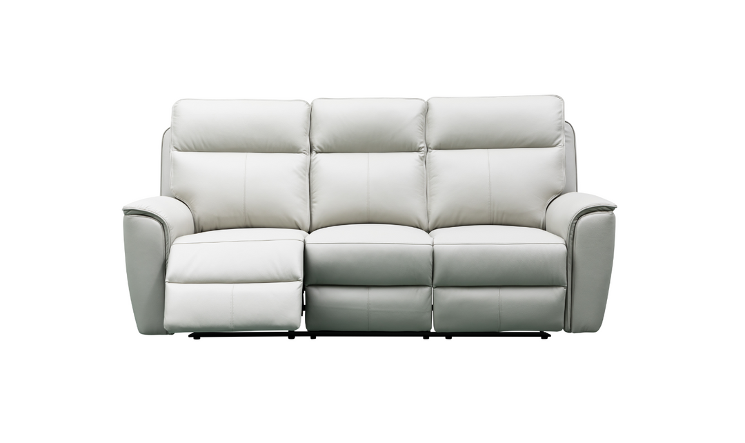 Klaussner Venezia 3-Seater Italian Leather White Manual Recliner Sofa