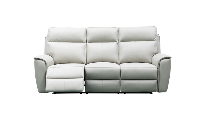 Klaussner Venezia 3-Seater Italian Leather White Manual Recliner Sofa