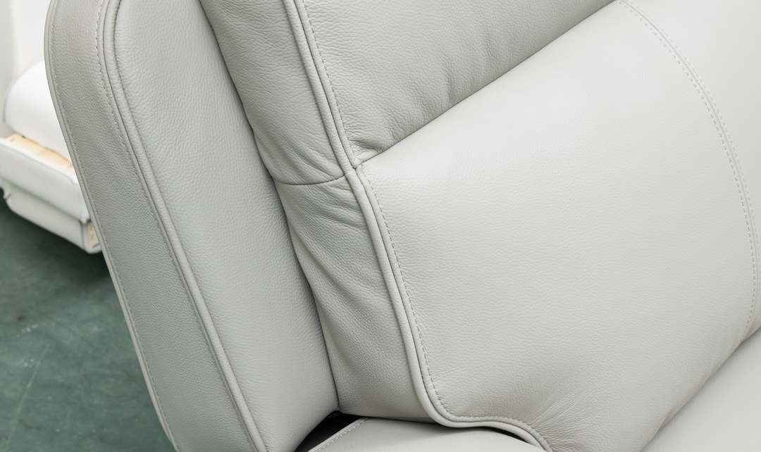 Klaussner Venezia White Italian Leather Living Room Sofa Set
