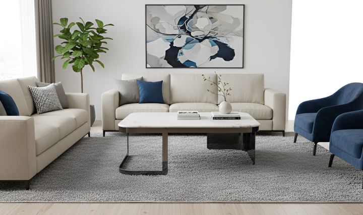 Klaussner Vetro White Galaxy Marble Coffee Table