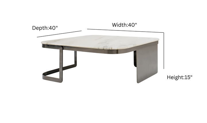 Klaussner Vetro White Galaxy Marble Coffee Table