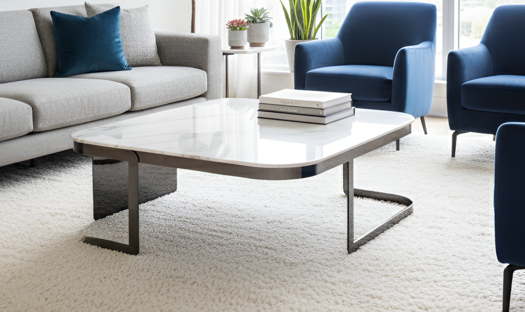 Klaussner Vetro White Galaxy Marble Coffee Table