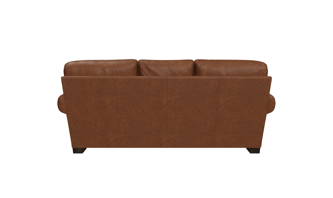 Klaussner Wellington Leather Traditional Rolled Arm Sofa Collection-jennifer Furniture